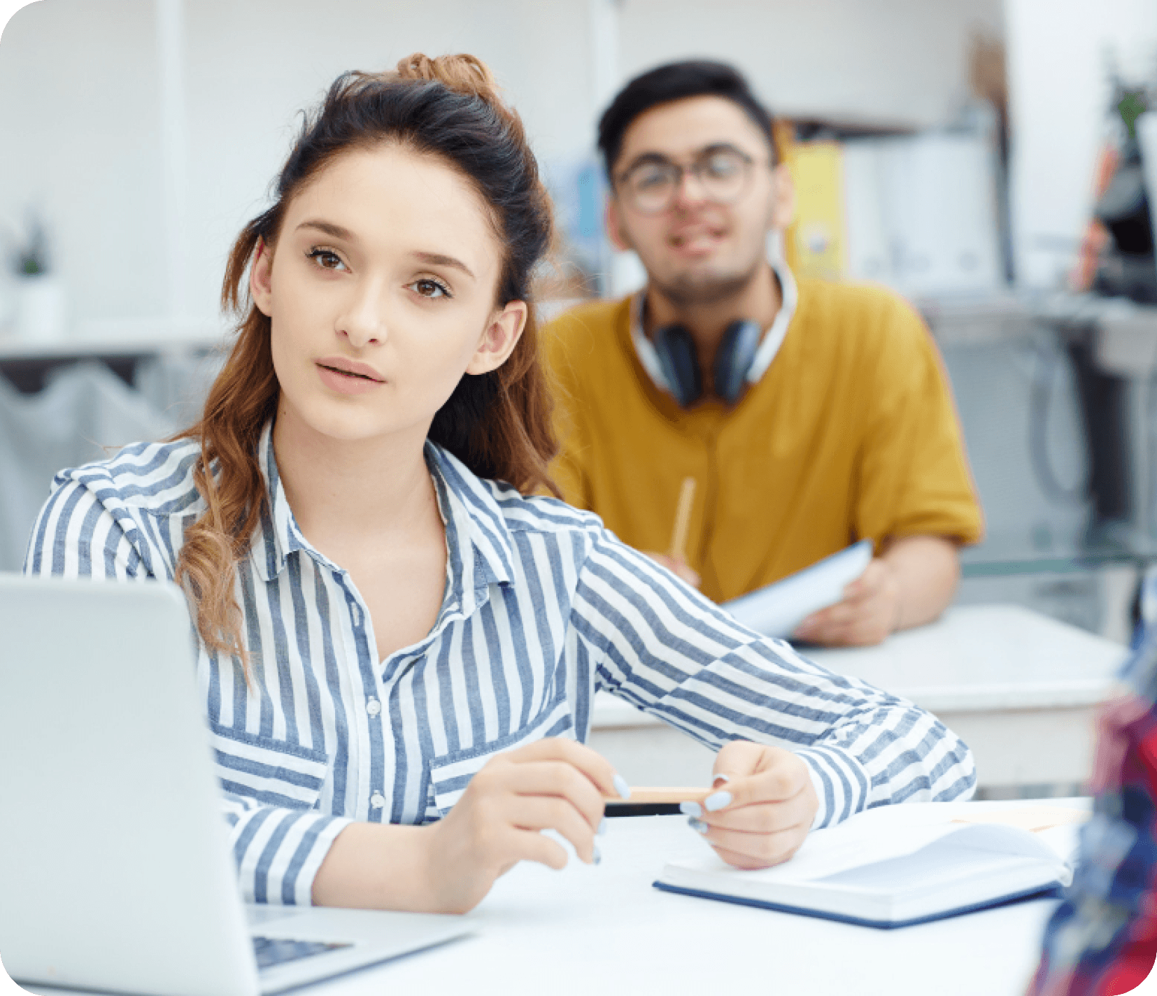 International students studying together